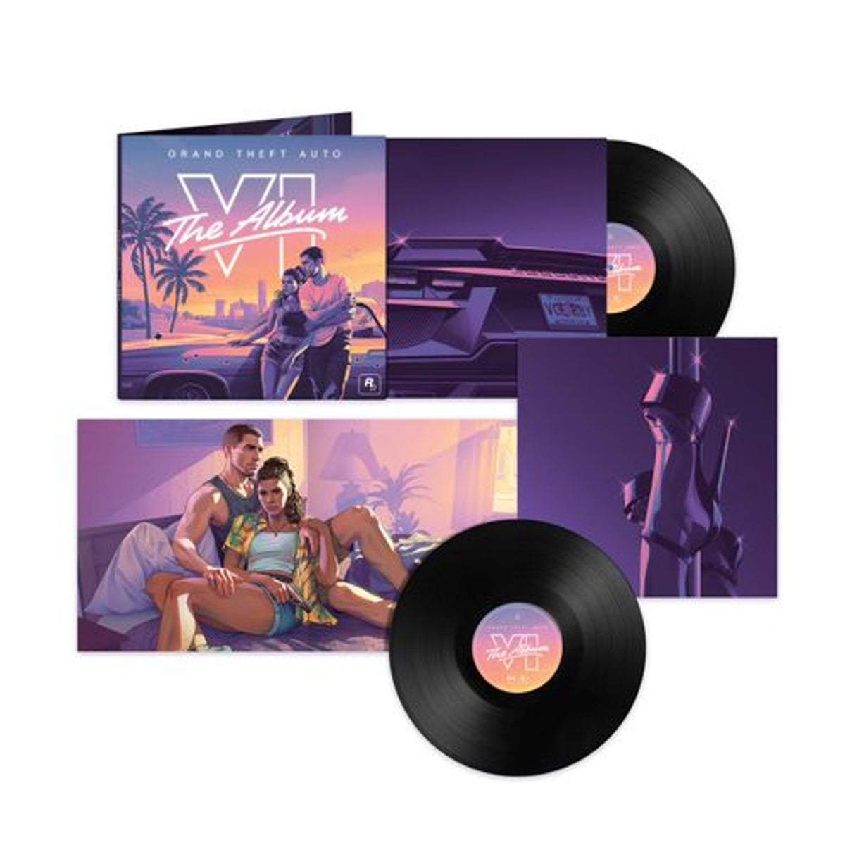V/A "Grand Theft Auto VI: The Album" (with poster) 2xLP cover art
