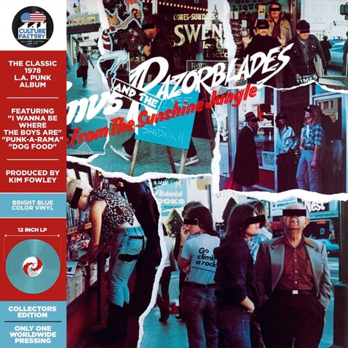 Venus & The Razorblades "Songs From the Sunshine Jungle" (Limited Edition Blue vinyl) LP cover art