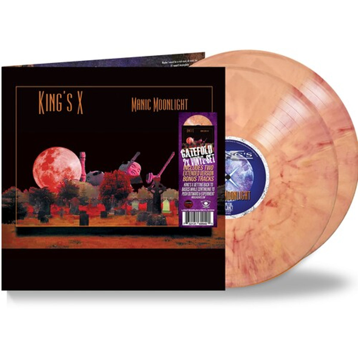 King's X "Manic Moonlight" 2xLP ("Mars Attack" (Color vinyl)) 2xLP cover art
