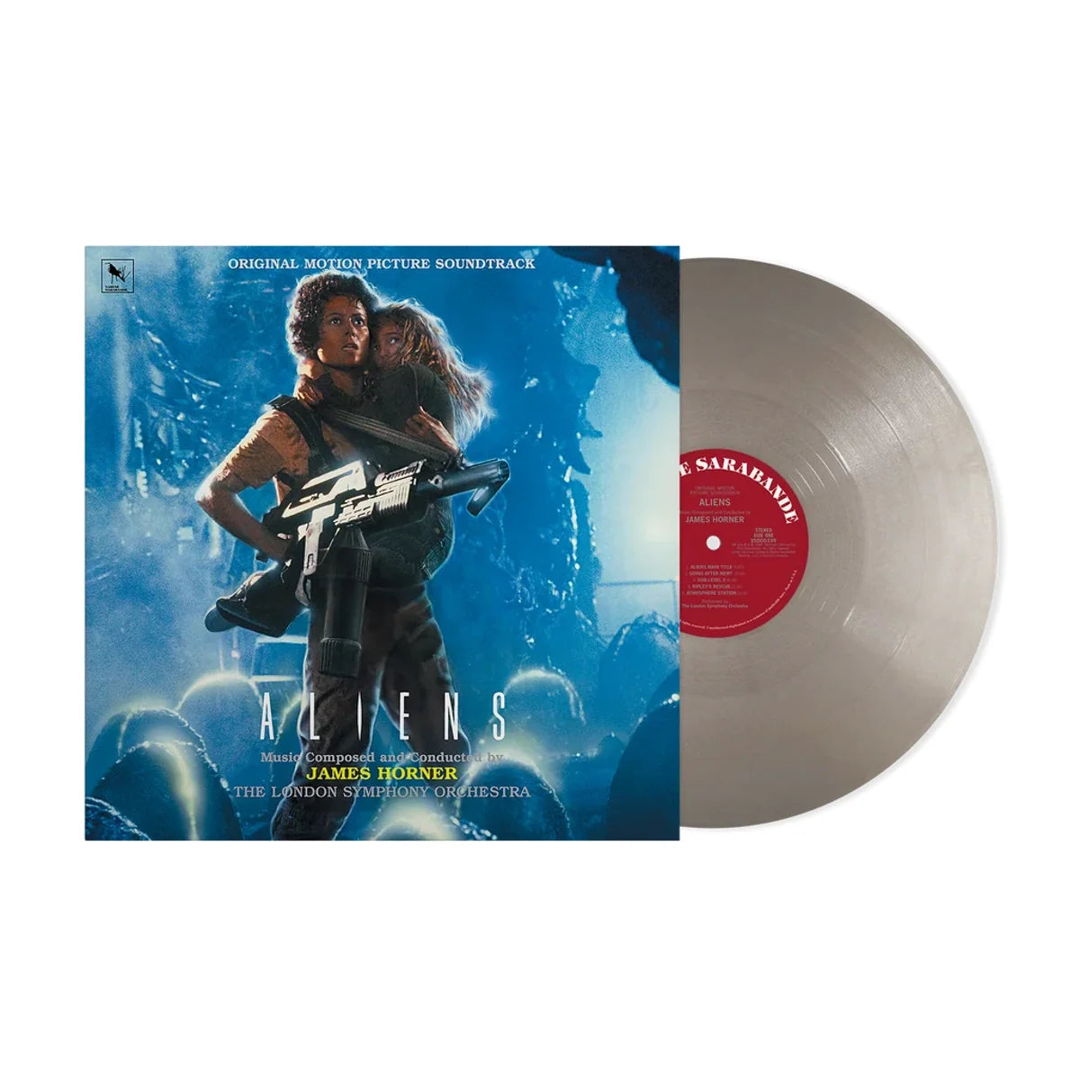 James Horner "Aliens (Original Motion Picture Soundtrack) (40th Anniversary)" (Silver vinyl) LP cover art
