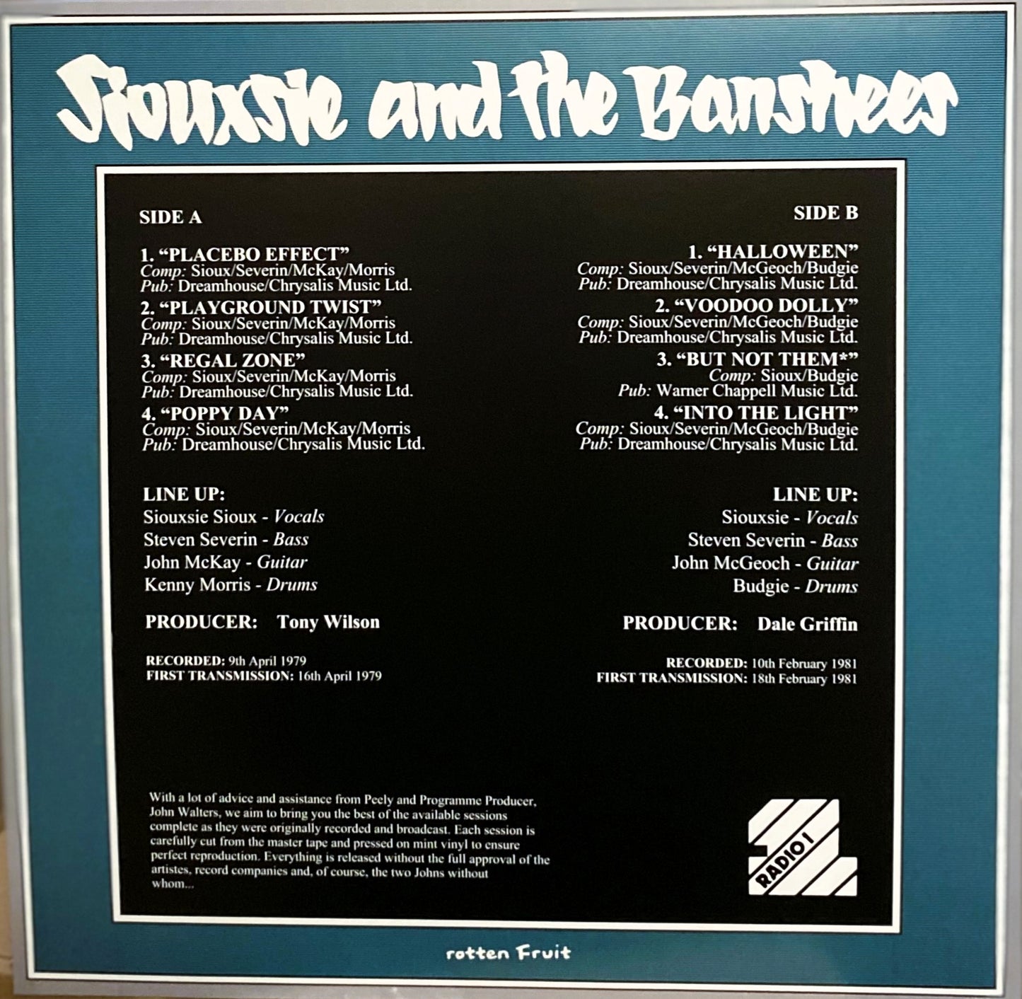 Siouxsie & The Banshees "The Peel Sessions: 1979 - 1981" LP