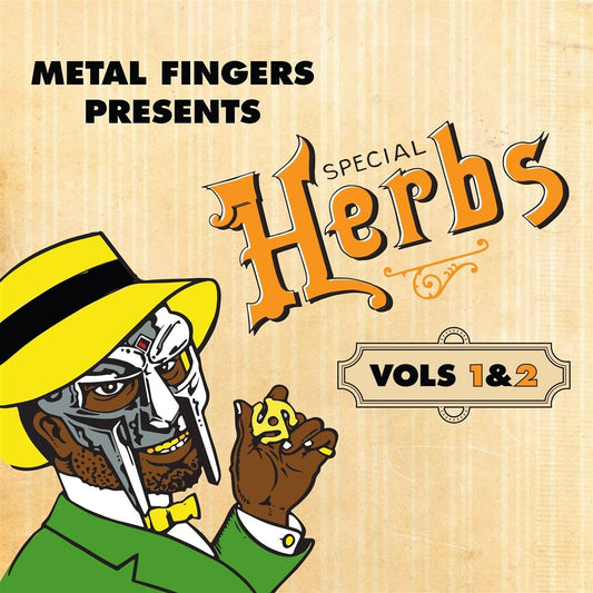 MF DOOM “Metal Fingers Presents: Special Herbs, Vol. 1 & 2” CD cover art