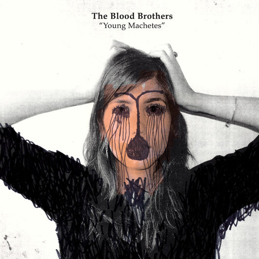 The Blood Brothers "Young Machetes" 2xLP (Black & White Galaxy Color Vinyl) cover art