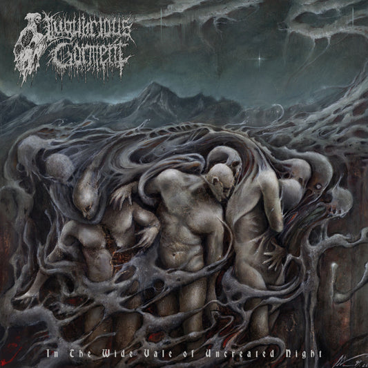 Lugubrious Garment "In The Wide Vale Of Uncreated Night" LP (Silver and blue merge vinyl) cover art