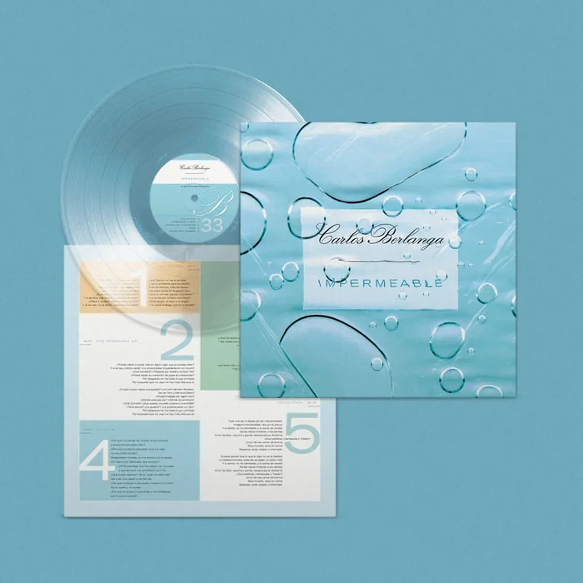 Carlos Berlanga "Impermeable" (Limited Edition Clear vinyl) LP cover art