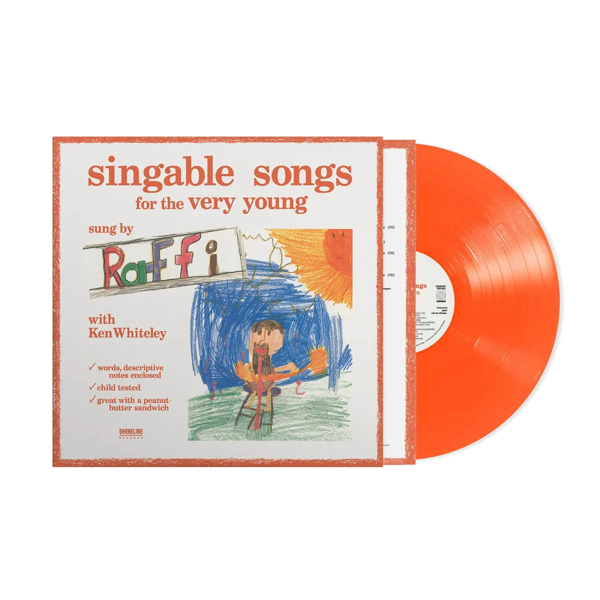 Raffi "Singable Songs for the Very Young (50th Anniversary)" (Orange Eco-Mix vinyl) LP cover art