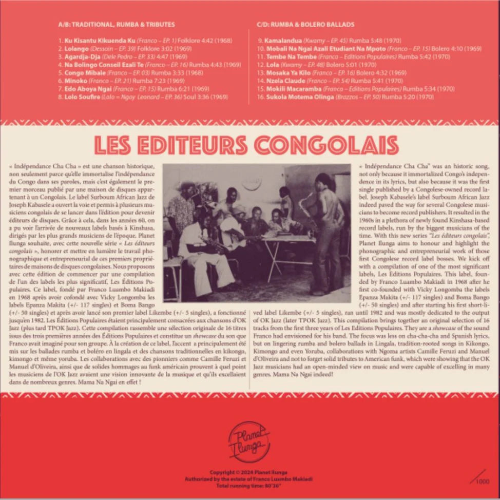 Franco and O.K. Jazz "Franco Luambo Makiadi Presents Les Editions Populaires" 2xLP