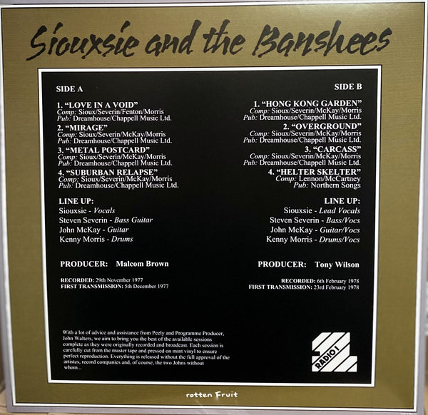 Siouxsie & The Banshees "The Peel Sessions: 1977 - 1978" LP