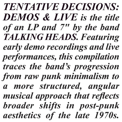 Talking Heads "Tentative Decisions: Demos & Live" 7"+LP