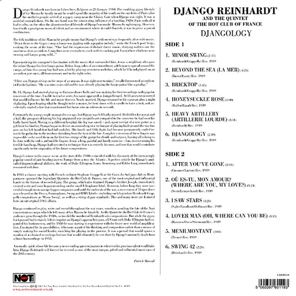 Django Reinhardt The Quintet Of The Hot Club Of France "Djangology' LP