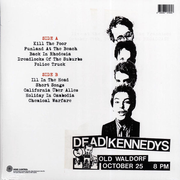Dead Kennedys "Live At The Old Waldorf, San Francisco, October 25th, 1979" LP